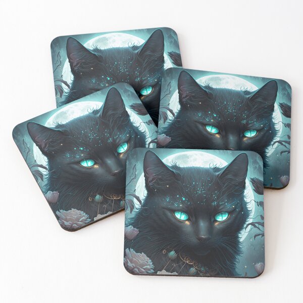 Item preview, Enchanted Evening with Black Cat Flowers & Moonlit Beauty 17 designed and sold by idreamaboutcats.