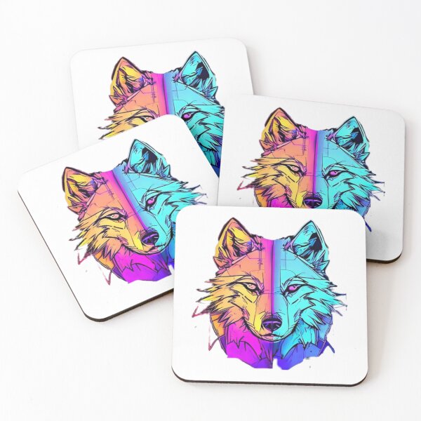 Item preview, Neon wolf spirit designed and sold by Lykaon Art.