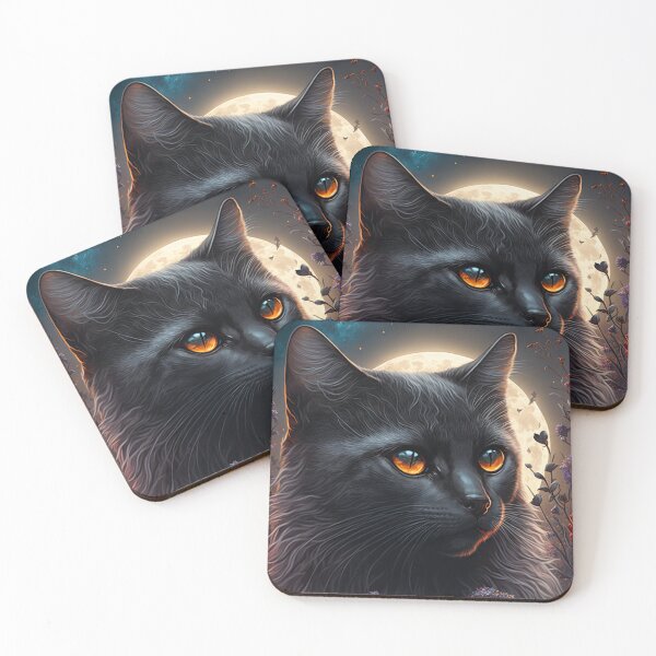 Item preview, Enchanted Evening with Black Cat Flowers & Moonlit Beauty 18 designed and sold by idreamaboutcats.