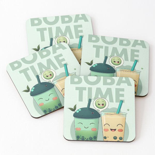 Item preview, Boba Time smiling Bubble Tea Green Matcha & Mango  designed and sold by ElevenVoid.