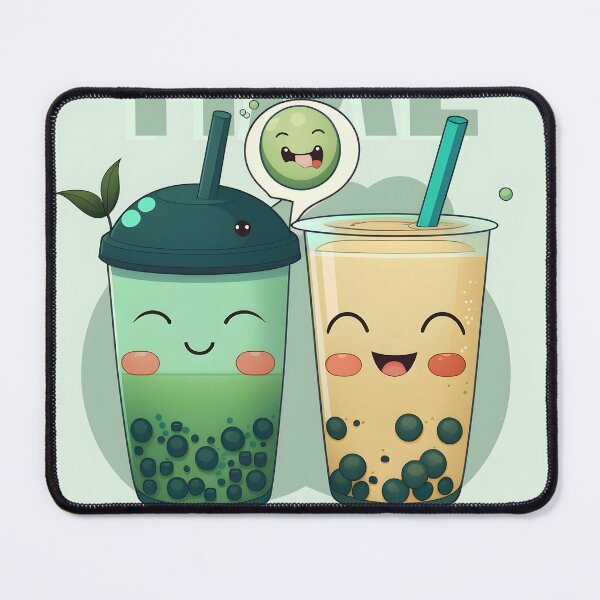 Item preview, Boba Time smiling Bubble Tea Green Matcha & Mango designed and sold by ElevenVoid.
