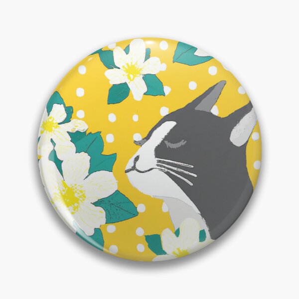 Item preview, Serene Cat in Jasmine Scent with Polka Dots Yellow & White designed and sold by SpiritGifts.