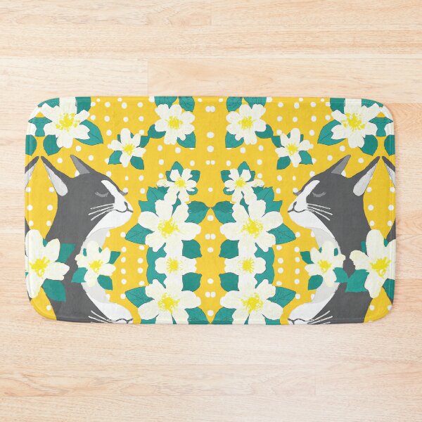 Item preview, Serene Cat in Jasmine Scent with Polka Dots Yellow & White designed and sold by SpiritGifts.