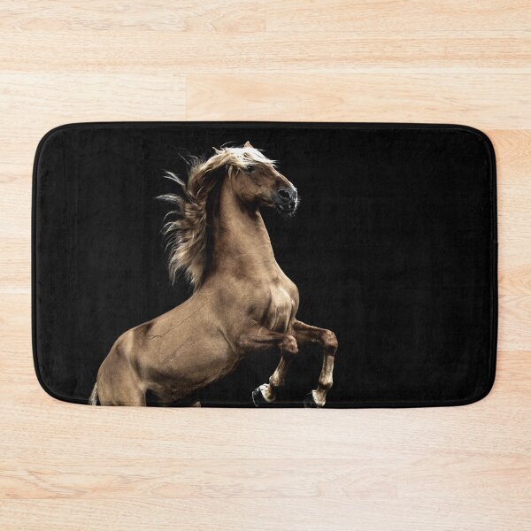 Item preview, Elegant rearing stallion against black background designed and sold by PonyPortrait.