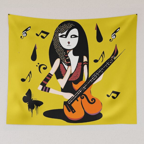 Item preview, "Melodic Strings: Black Blouse and Violin" designed and sold by FunnyShopGirl.