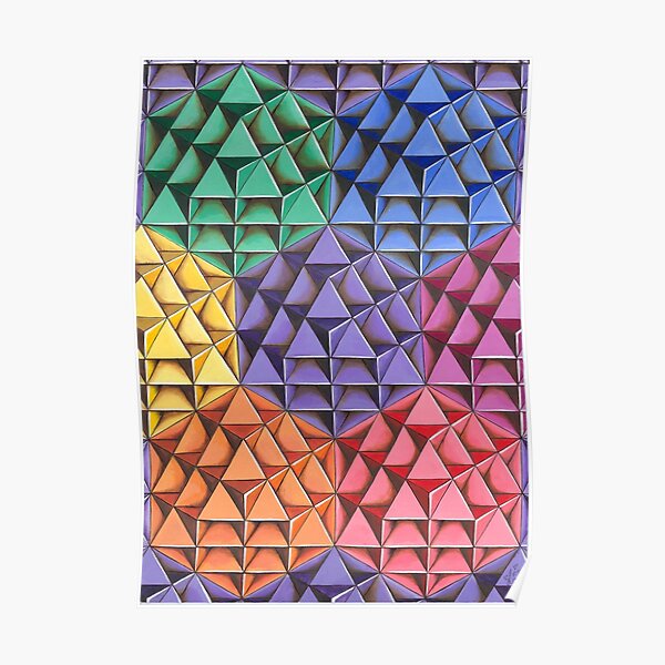 The Infinite 64 Tetrahedron Grid Poster