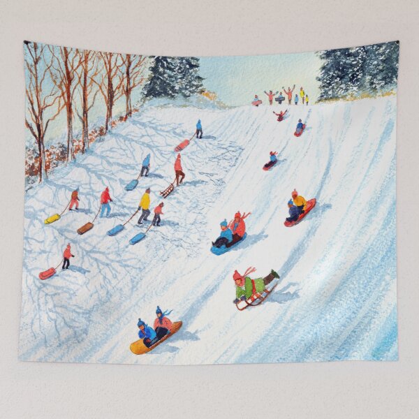 Item preview, Sledding On A Fun Snow Day designed and sold by William Holkham.