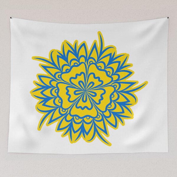 Item preview, Glory to Ukraine. Flower in color of ukrainian flag designed and sold by TJprint.