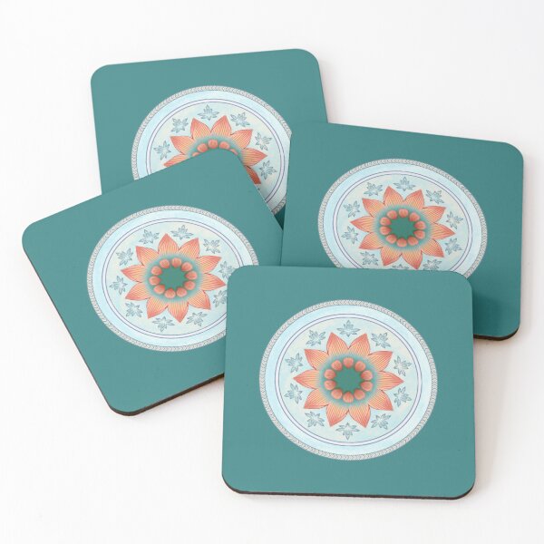 Item preview, Asian Chinese style vintage lotus flower pattern plate watercolor illustration designed and sold by UnaWu533.