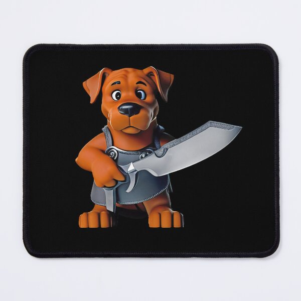 Item preview, Dog with knife designed and sold by Mebbotai.