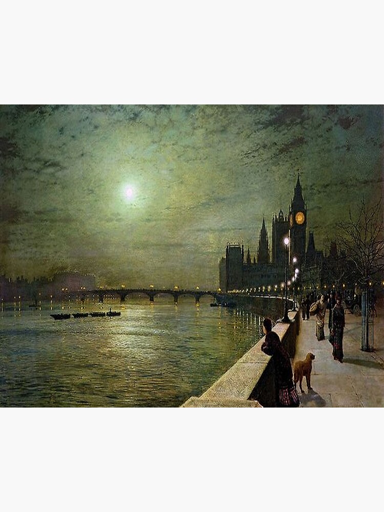 ARTCANVAS Reflections on the Thames - Westminster offers 1880 Canvas Art Print by John Atkinson Grimshaw