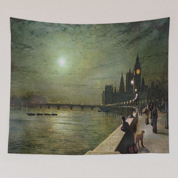 Item preview, John Atkinson Grimshaw - Reflections on the Thames - Westminster designed and sold by tomorrowsart.