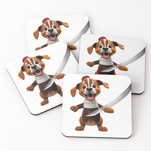 Item preview, Dog with knife designed and sold by Mebbotai.
