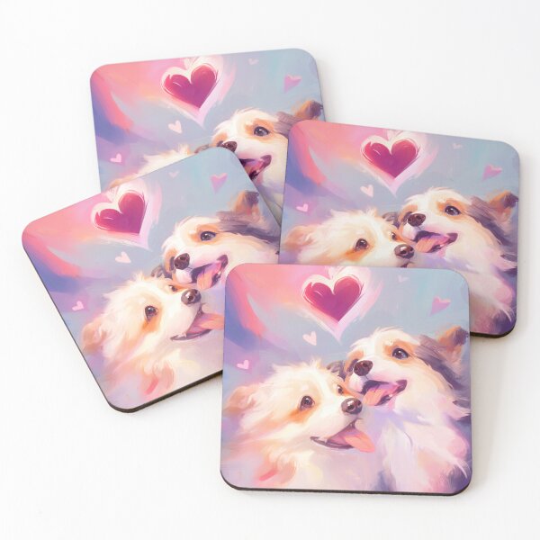 Item preview, Valentine couple cute Dog Hearts designed and sold by kamionari.