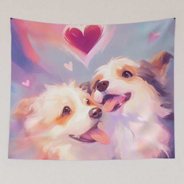 Item preview, Valentine couple cute Dog Hearts designed and sold by kamionari.