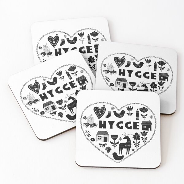 Item preview, Hygge Heart Danish Cozy Symbols Scandinavian Art, designed and sold by funnytshirtemp.