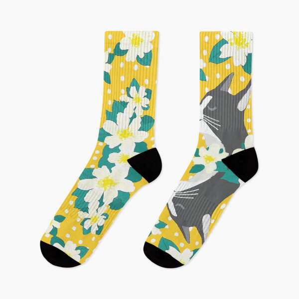 Item preview, Serene Cat in Jasmine Scent with Polka Dots Yellow & White designed and sold by SpiritGifts.
