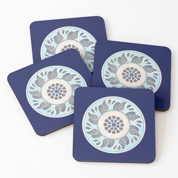 Item preview, Asian Chinese style vintage celadon flower pattern plate watercolor illustrat designed and sold by UnaWu533.