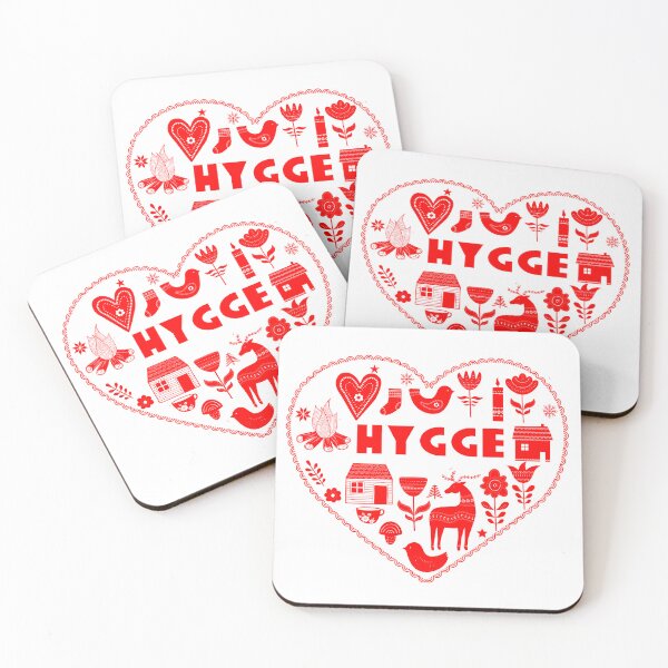 Item preview, Hygge Heart Danish Cozy Symbols Scandinavian Art, designed and sold by funnytshirtemp.