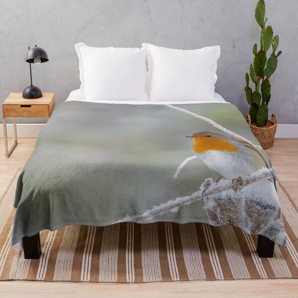 Item preview, robin on a snowy branch designed and sold by AliMarleyPhoto.