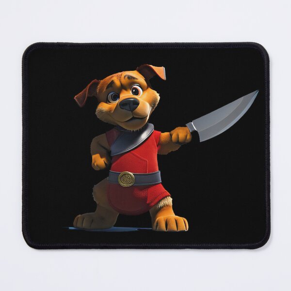 Item preview, Dog with knife designed and sold by Mebbotai.