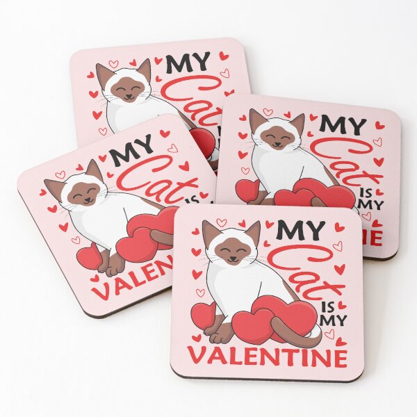 Item preview, Funny My Cat Is My Valentine, Cute Siamese Cat Gift designed and sold by siamesestore.