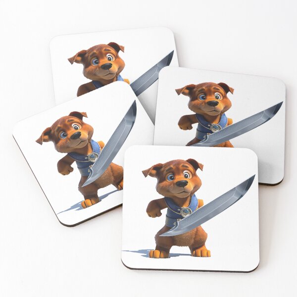 Item preview, Dog with knife designed and sold by Mebbotai.