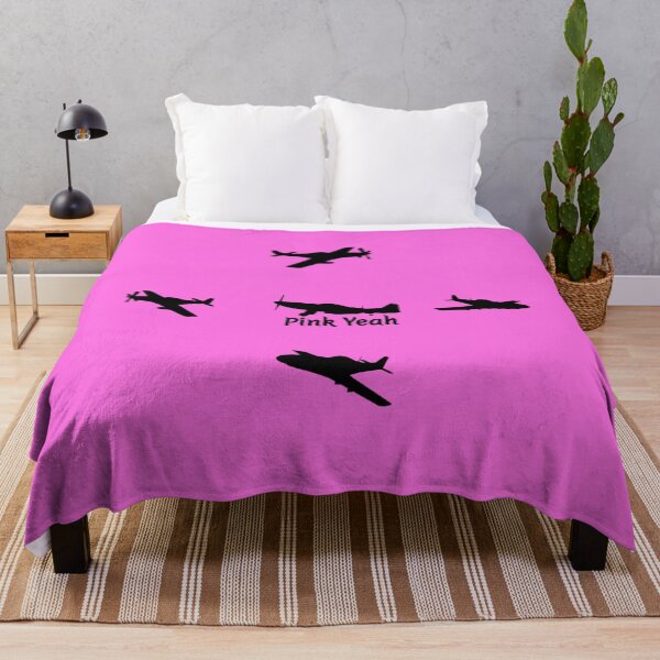 Item preview, Patrón Mustang P-51 negro y rosa Pinka Dots designed and sold by Pink Yeah.