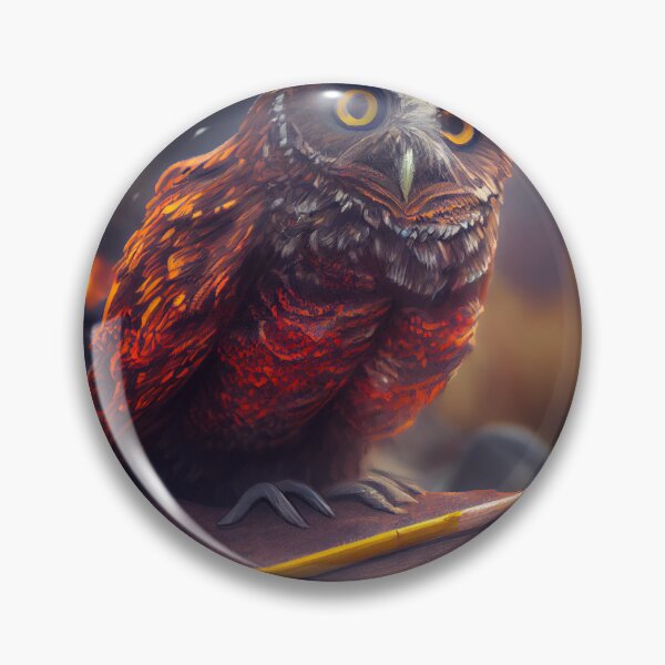 Artikelvorschau, The Volcanos Pencil-Wielding Owl Digital Painting entworfen und verkauft von CodeAndColors.