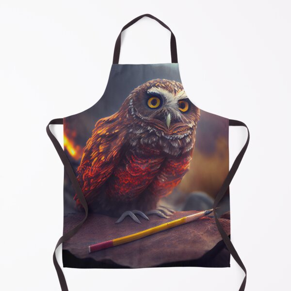 Item preview, The Volcanos Pencil-Wielding Owl Digital Painting designed and sold by CodeAndColors.