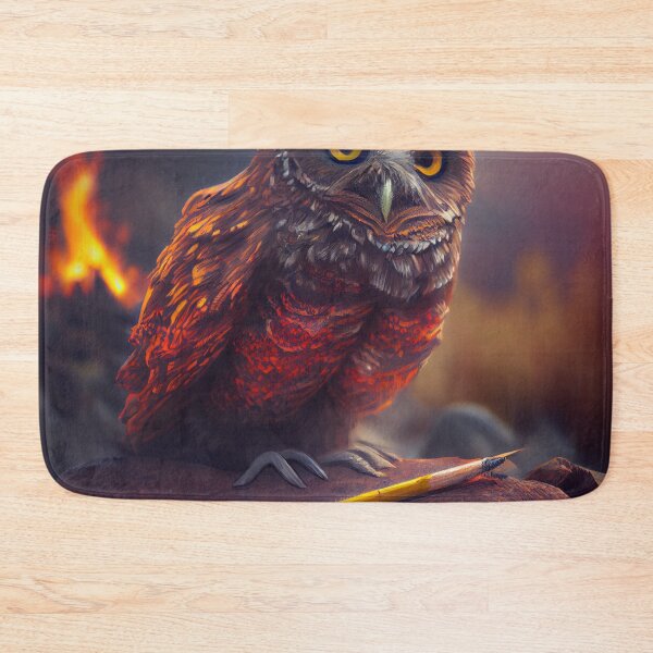 Item preview, The Volcanos Pencil-Wielding Owl Digital Painting designed and sold by CodeAndColors.