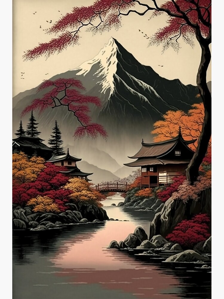 Japanese Painting 2, Japanese art, Japanese Landscape Painting  Art Print  for Sale by FromAIwithLove
