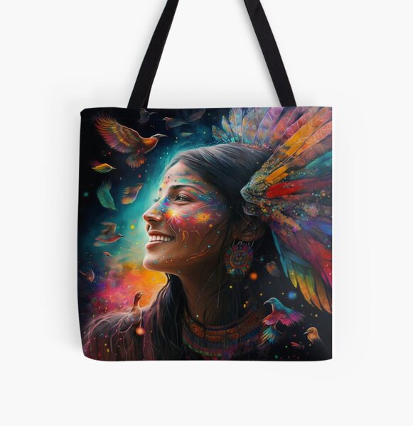Shamana Bird Medicine All Over Print Tote Bag