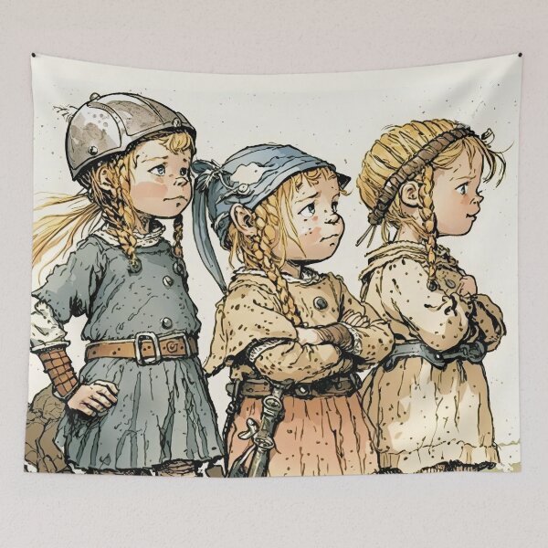 Item preview, Little Heathens Young Vikings Illustration designed and sold by Gralok.