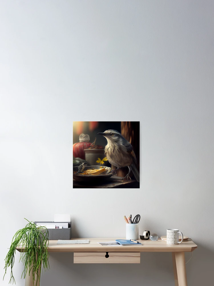 Imagen 2 de 3, Póster con la obra Mockingbirds Meal and Journey Digital Painting, diseñada y vendida por CodeAndColors.