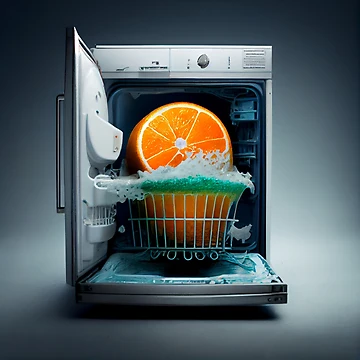 Imagen de la obra Citrus Cleanup The Dishwashers Burden Digital Painting de CodeAndColors