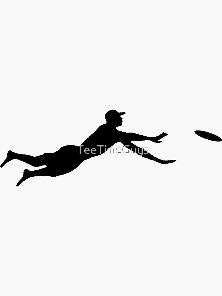 Ultimate Frisbee Layout Silhouette | Dive Jump Catch | Sticker