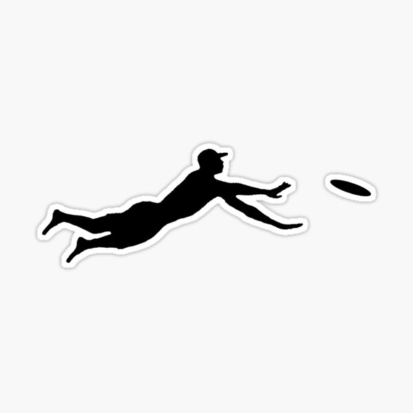 Ultimative Frisbee Layout Silhouette | Tauchsprungfang Sticker, image size:600x600