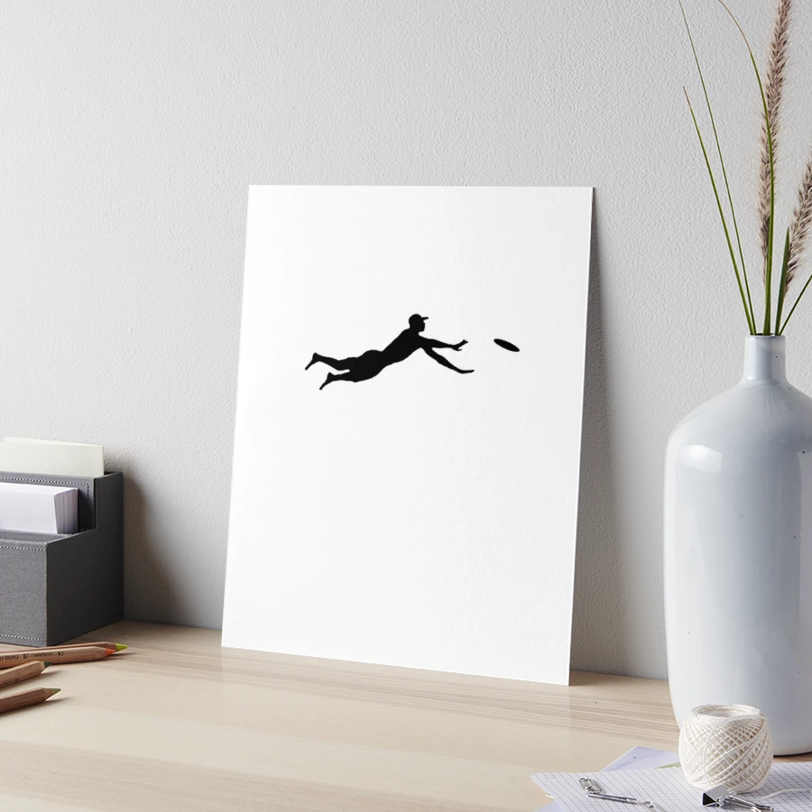 Ultimate Frisbee Layout Silhouette, Dive Jump Catch Art Board Print for  Sale by TeeTimeGuys