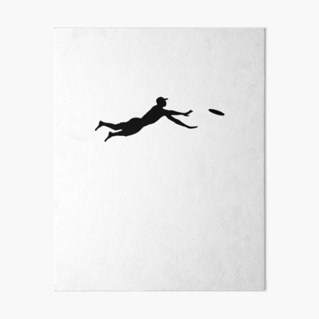 Ultimate Frisbee Silhouette | Frisbee Jumping Catch | Art Board Print