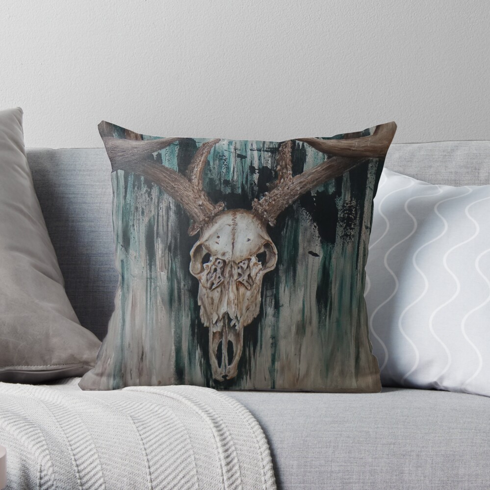 Deer Skull Throw Pillow, Accent Pillows