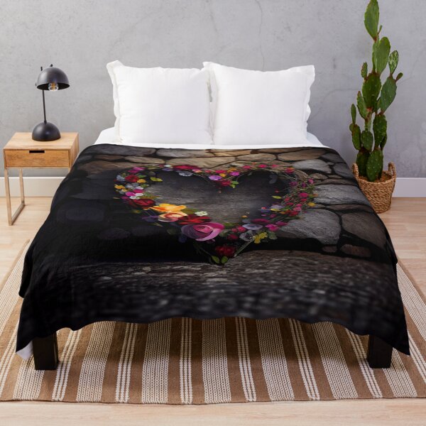 Item preview, Floral heart ring design on a stone wall 6 both vintage and modern floral wallpaper background new for 2023 designed and sold by GeoffBeattie.