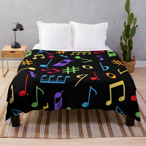 Item preview, Bright Rainbow Coloured Music Notes Pattern designed and sold by BlakefourDesign.
