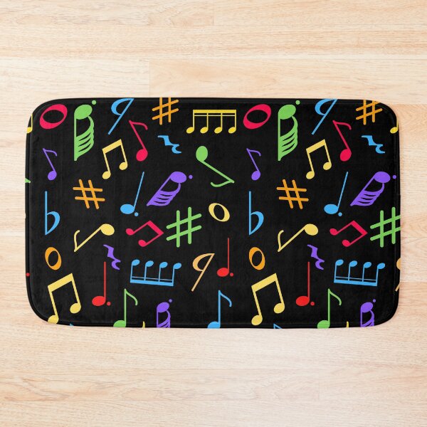Item preview, Bright Rainbow Coloured Music Notes Pattern designed and sold by BlakefourDesign.