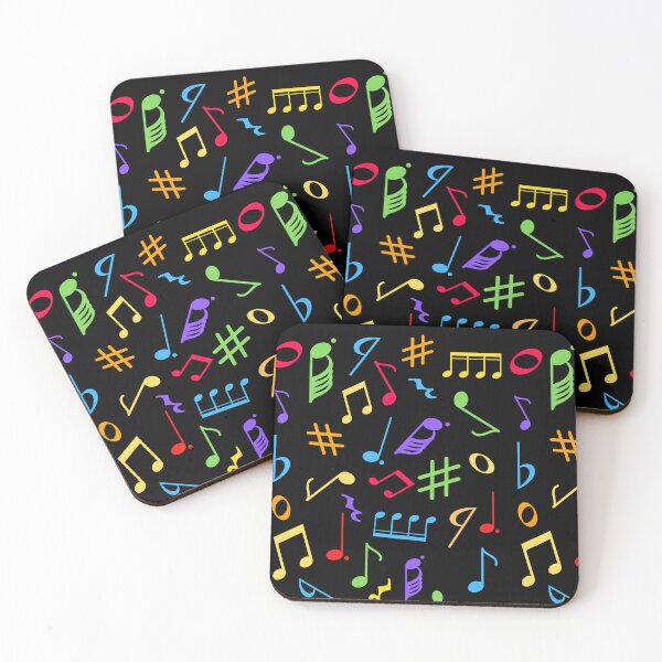 Item preview, Bright Rainbow Coloured Music Notes Pattern designed and sold by BlakefourDesign.