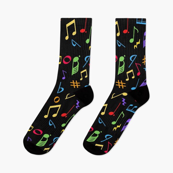 Item preview, Bright Rainbow Coloured Music Notes Pattern designed and sold by BlakefourDesign.