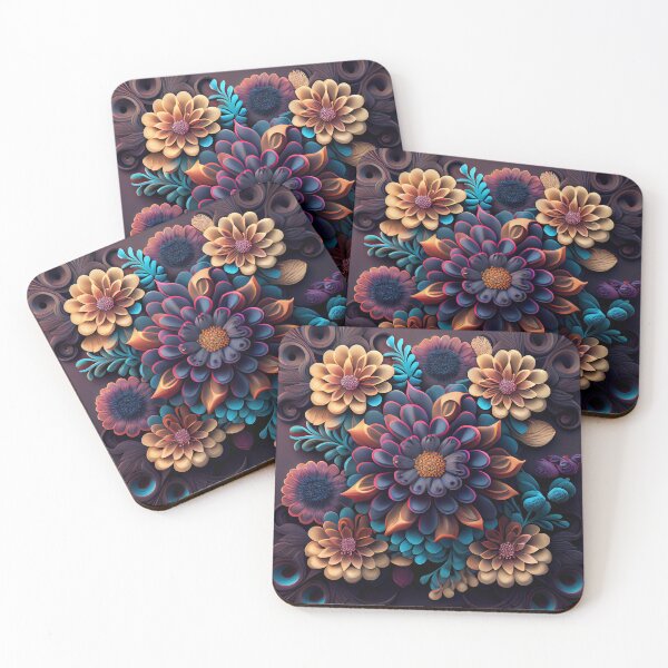Item preview, Three Dimensional Aesthetic Floral Pattern Digital Painting designed and sold by CodeAndColors.
