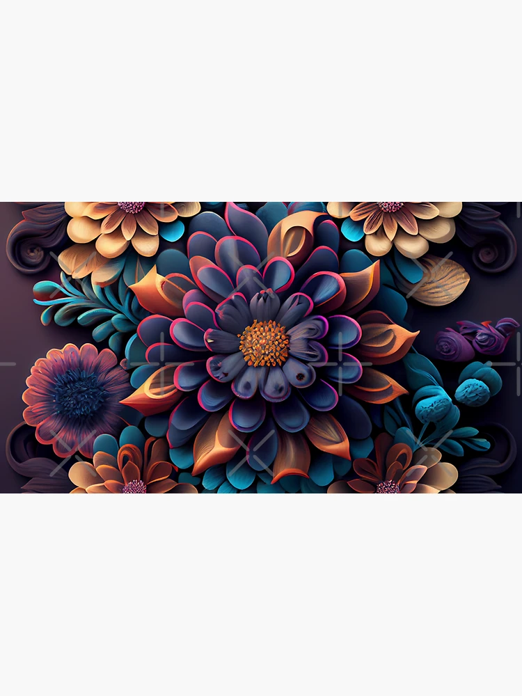 Imagen 3 de 3, Gorra con la obra Three Dimensional Aesthetic Floral Pattern Digital Painting, diseñada y vendida por CodeAndColors.