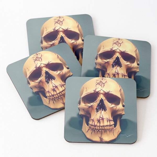 Item preview, Skull Macabre Details Pale Background Barbed Wire. A.I. Artwork - Skull Colection. designed and sold by SpektroDesign.