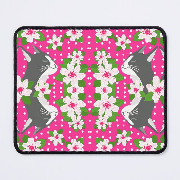 Item preview, Serene Cat in Cherry Blossom Scent with Polka Dots Pink  designed and sold by SpiritGifts.
